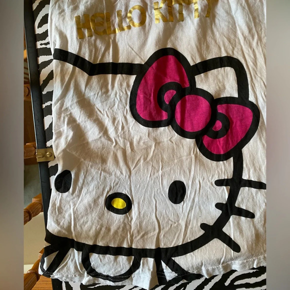 Sanrio Vintage Hot Topic Hello Kitty Pajama set RARE rainbow stitching lace tank - Picture 14 of 16